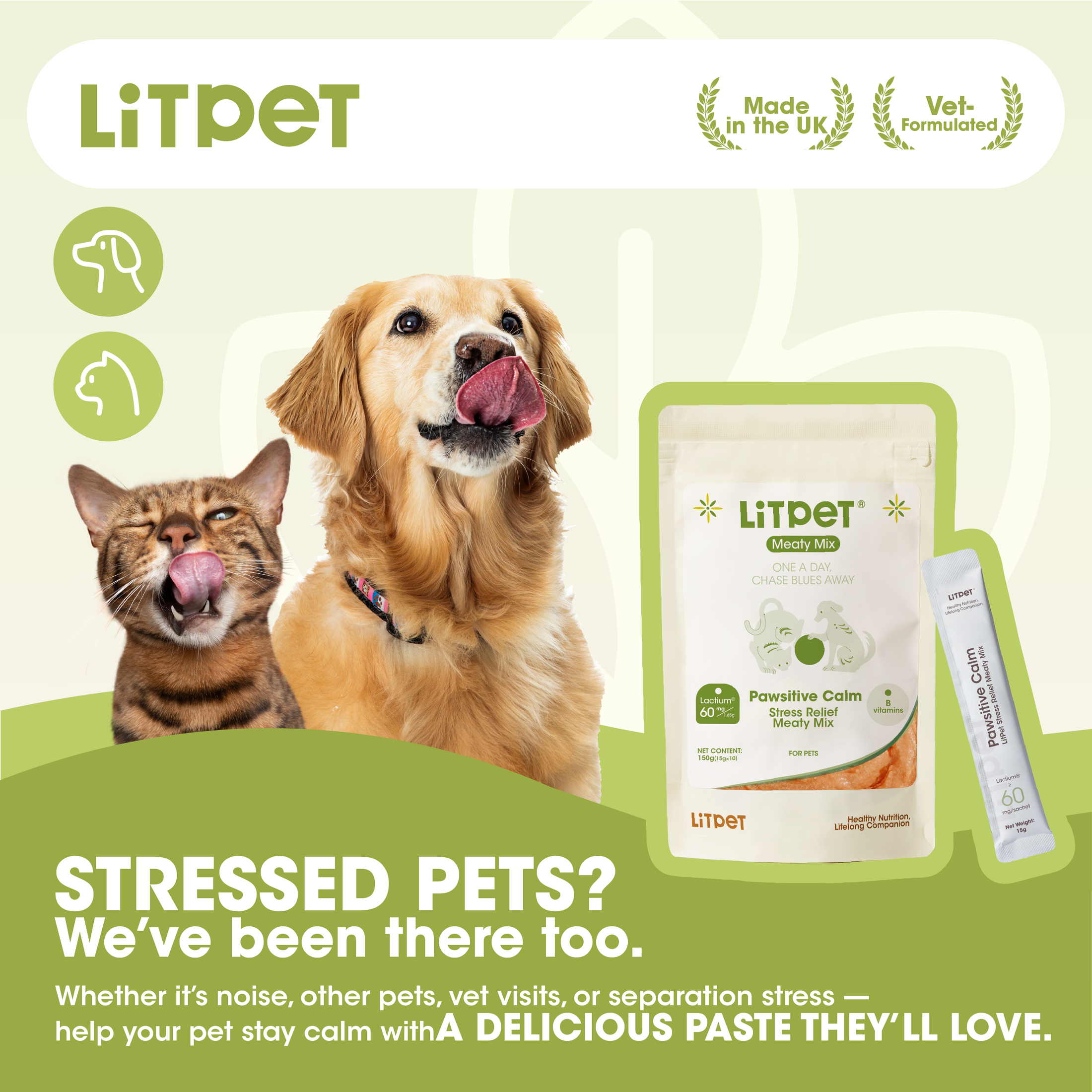 Pawsitive Calm Meaty Mix Paste for Cats & Dogs